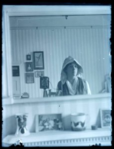 Mirror self portrait, including camera! c.1920s Elsie de Wolfe similarities. photo