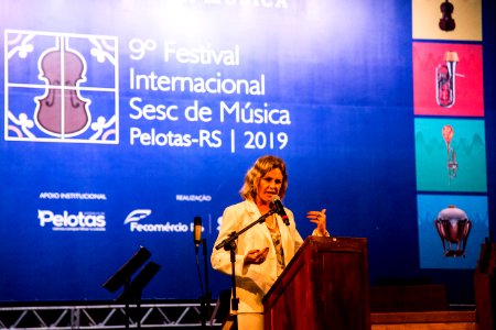 14.01.2019 - Prefeita Paula Mascarenhas e o vice Idemar Barz na abertura oficial do Festival Internacional SESC de Música - Foto: Gustavo Vara