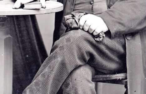 Detail of Victorian gentleman's trousers