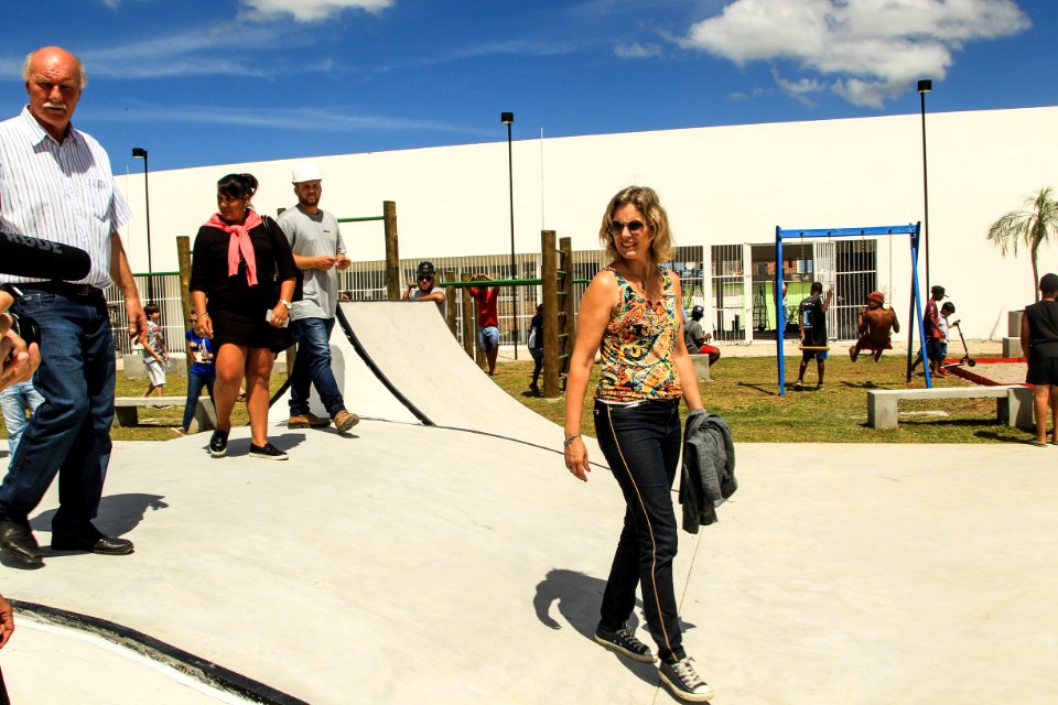 04.01.2019 - Prefeita Paula Mascarenhas visita às obras do CEU Dunas  - Foto: Gustavo Vara