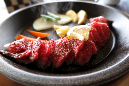 Beef lemon steak photo