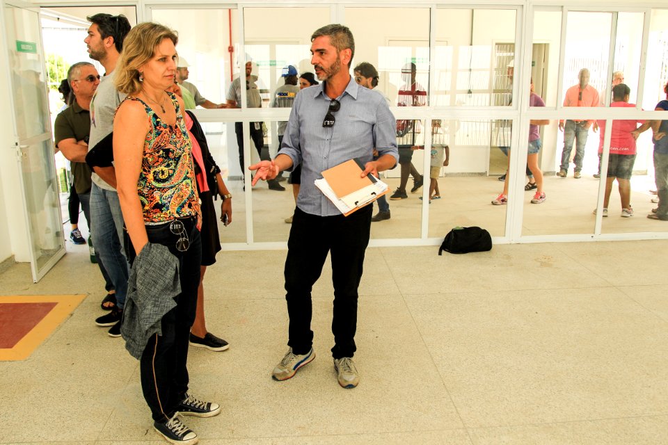 04.01.2019 - Prefeita Paula Mascarenhas visita às obras do CEU Dunas  - Foto: Gustavo Vara