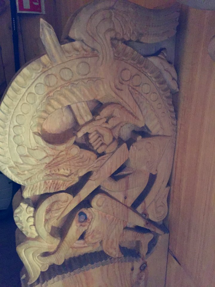 Viking wood carving