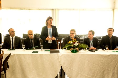 27.03.2019 - Prefeita Paula Mascarenhas participa de reunião almoço com professor Jorge Audy da Tecnopuc e Josep Piquê na Lifemed - Foto: Gustavo Vara