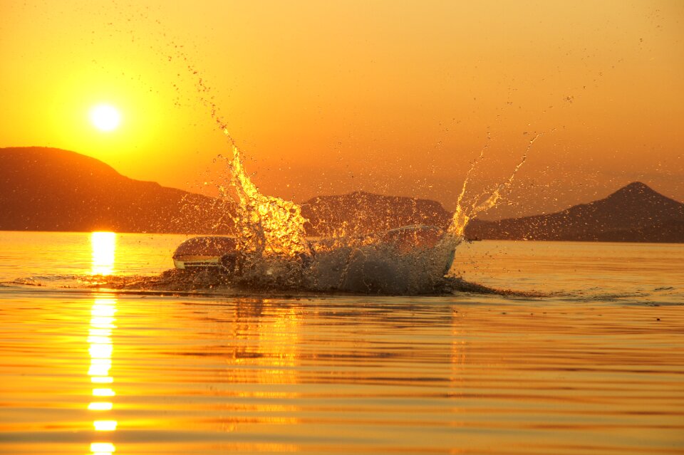 Lake balaton splash sunset