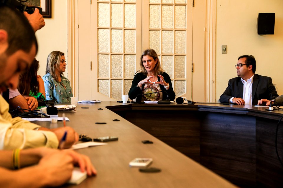 20.11.2018 - Prefeita Paula Mascarenhas realiza coletiva de Imprensa para apresentação do PL de Adequação da Remuneração - Foto: Gustavo Vara