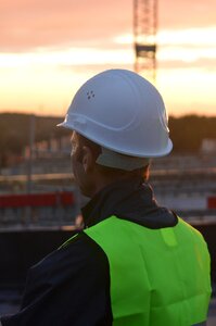 Job helmet safety vest