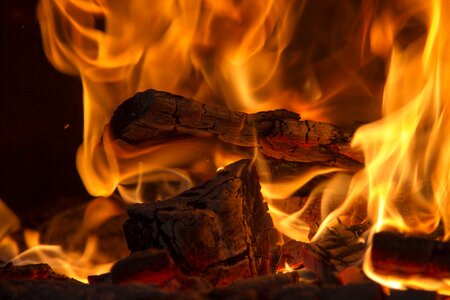 Fireplace burn burning photo