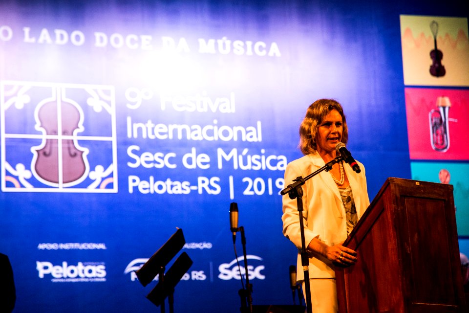 14.01.2019 - Prefeita Paula Mascarenhas e o vice Idemar Barz na abertura oficial do Festival Internacional SESC de Música - Foto: Gustavo Vara