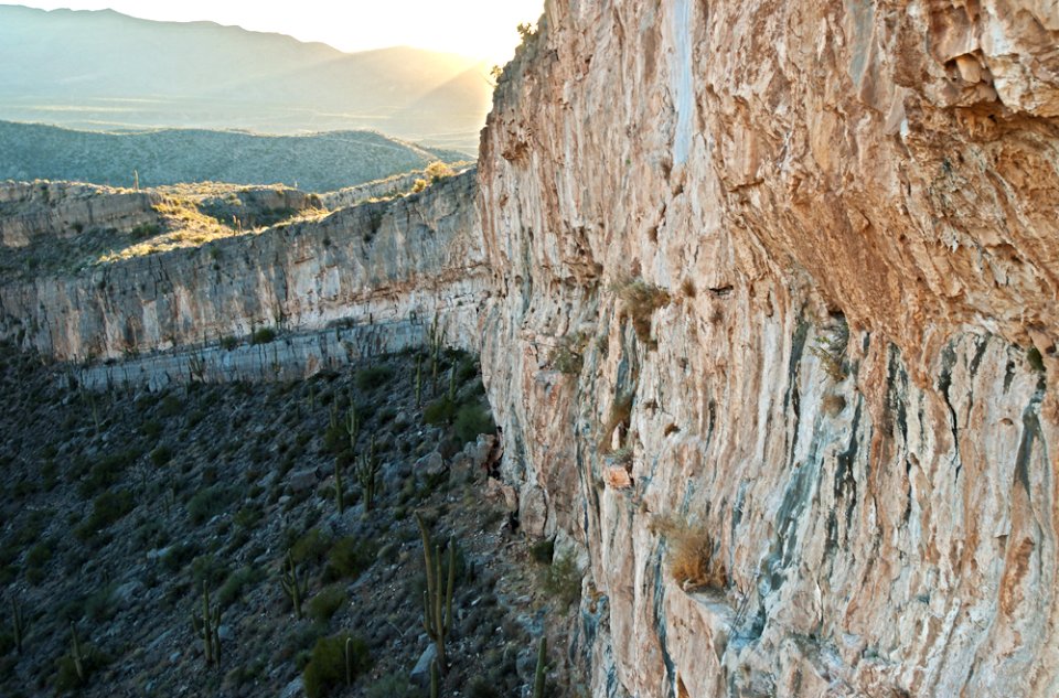 Rock face of the Homestead Climbing Area, Tucson AZ. Photo courtesy of Access Fund.