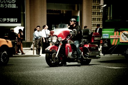 Downtown biker photo