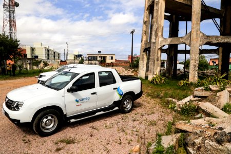 11.10.2018 - Prefeita Paula Mascarenhas e o vice Idemar Barz realizam a entrega de veículos no reservatório R5, entrega de máquinas e visita nas obras do Sanep,  no Fragata - Foto: Gustavo Vara