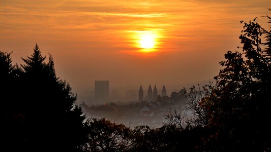 Autumn red dusk