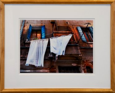 034 | Helen Sampson | White Linen Hanging over Canal | Photography | 17x21