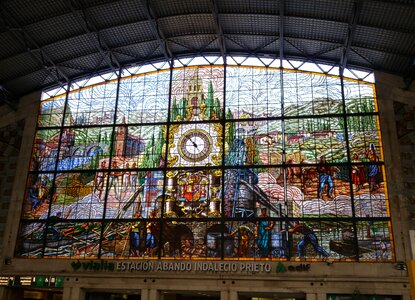 Spain opaque glass window clock
