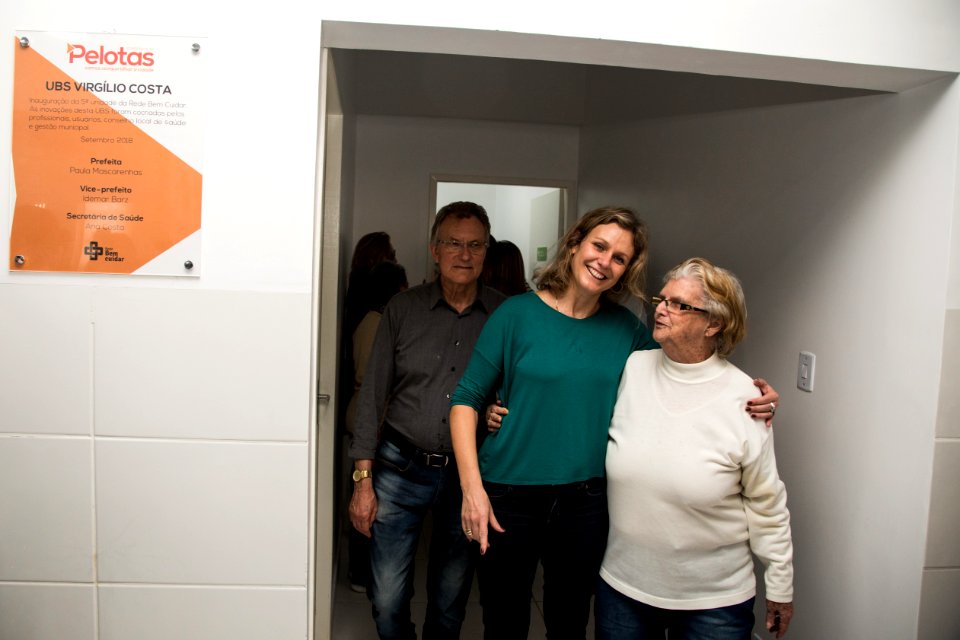 29.09.2018 - Prefeita Paula Mascarenha e o vice Idemar Barz na cerimônia de inauguração da UBS Virgilio Costa - Foto: Gustavo Vara