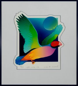 381 | Marcel | Night Wing Ride | Printmaking | 20x18.5