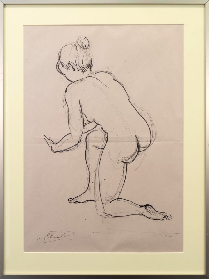 308 | Robabeh Riasati | Pose | Ink Drawing | 24x18