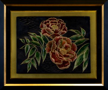 141 | Marcia Jestaedt | Two Peonies | Raku Ceramic | 11x13