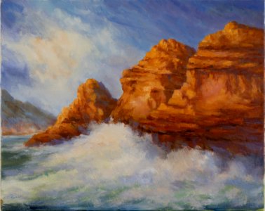 184 | Carol Rusaw | Breakers on Oregon Coastline | Oil | 16x20