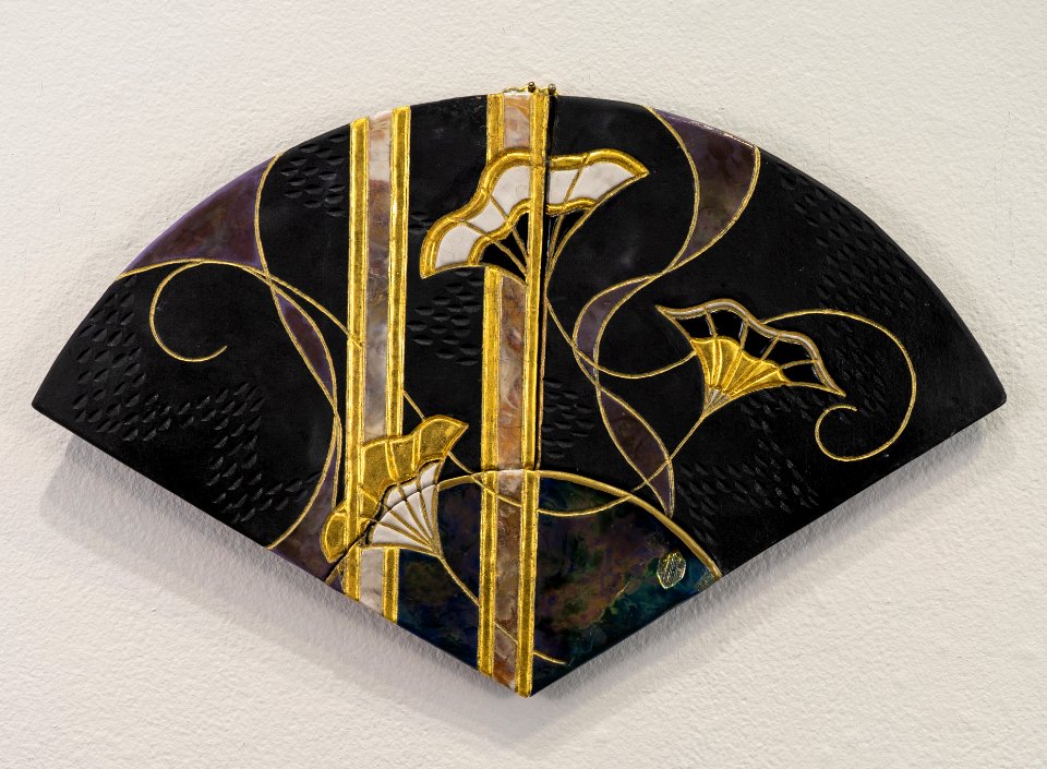 129 | Marcia Jestaedt | Dancing Ribbons | Ceramic Raku | 12x18