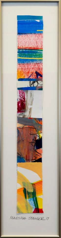 332 | Marsha Staiger | SG17, Unlocked | Acrylic Collage | 35x9