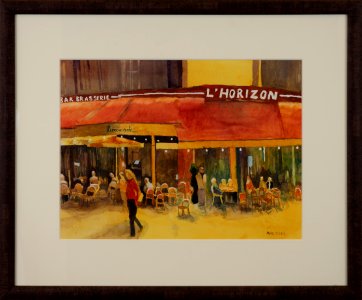 618 | Anne Heising | Paris Night Life | Watercolor | 19.5x23.5 photo