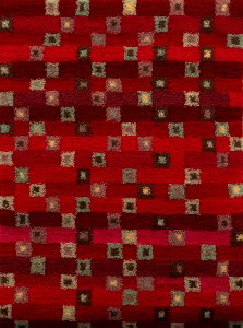 581 | Michael Heilman | Red Squares | Fiber | 46x35