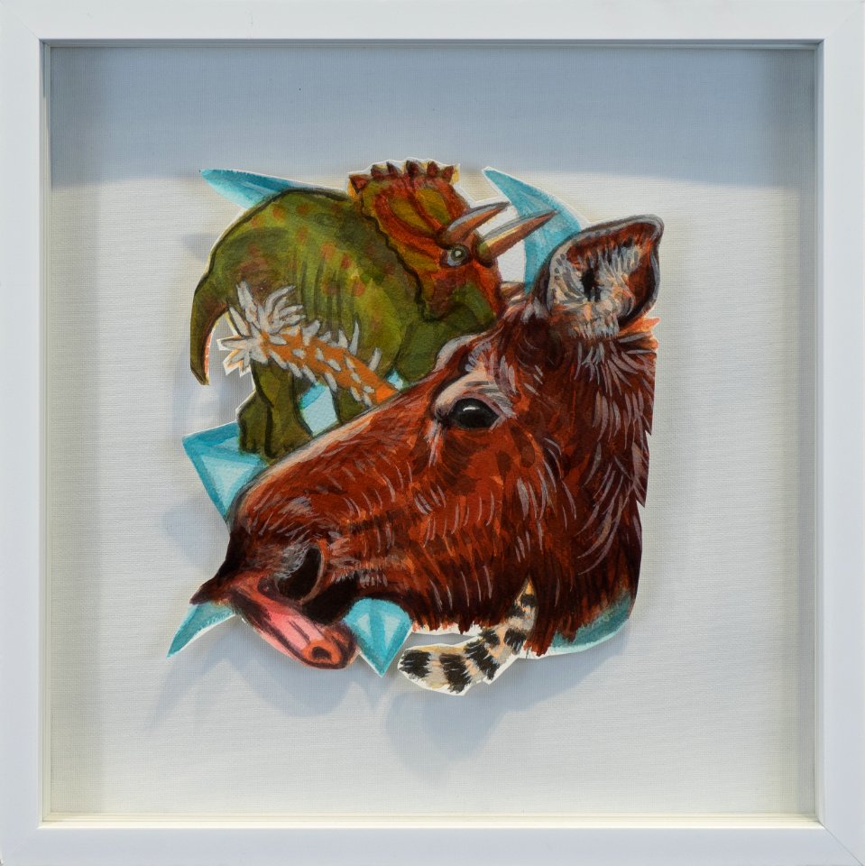 164 | Victoria Hanks | Moose Love | Ink on Paper | 13x13
