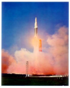 rare Saturn I SA-4 launch NASA-issued lithograph
