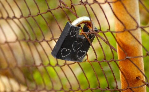 Romantic love castle fence photo