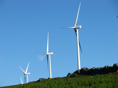 Renewable wind farm mill photo