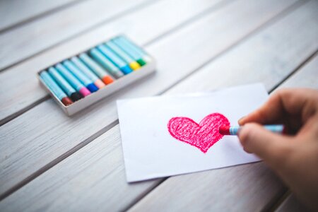 Hand crayon oil pastel photo
