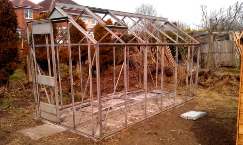 Greenhouse framework erected
