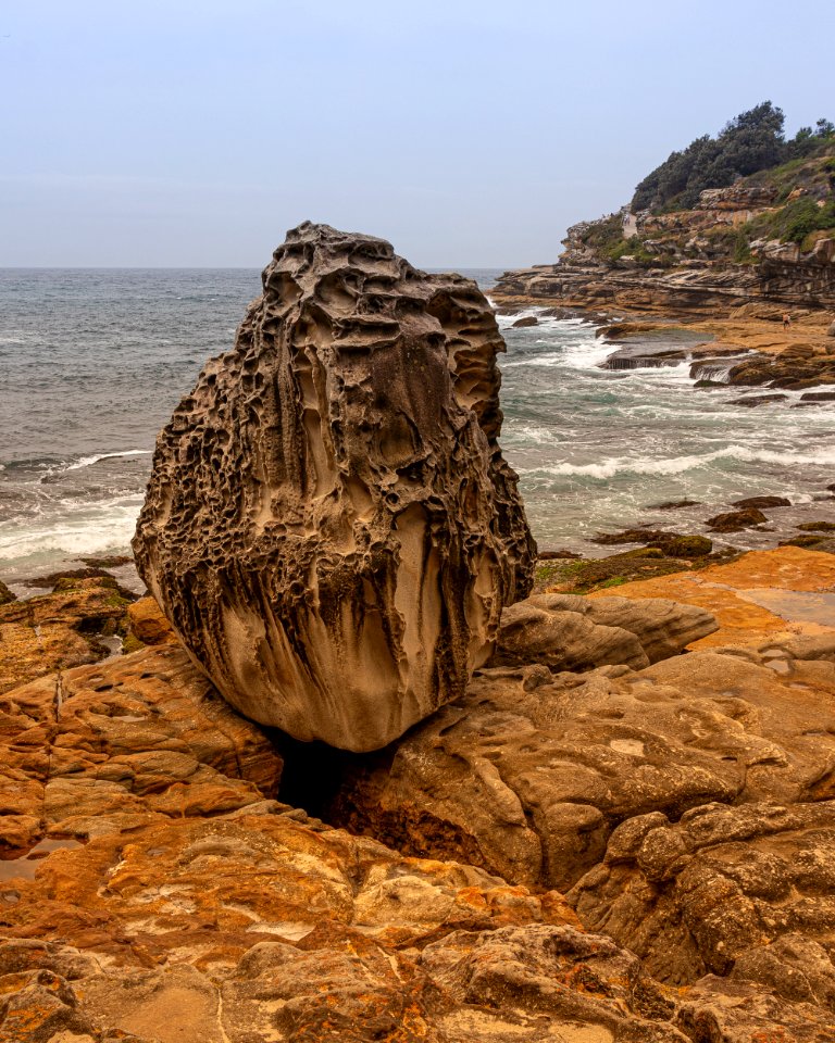 Petrified alien egg by the sea