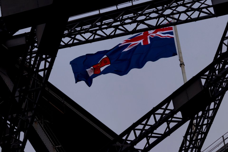 Flag on the Sydney Harbour Bridge
