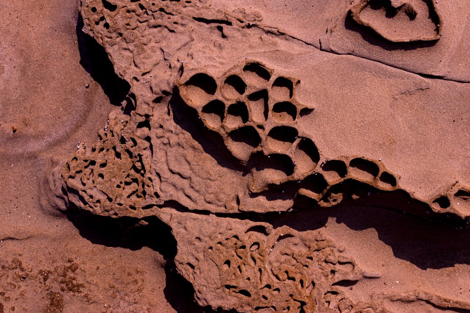 Unusual rock formation from above