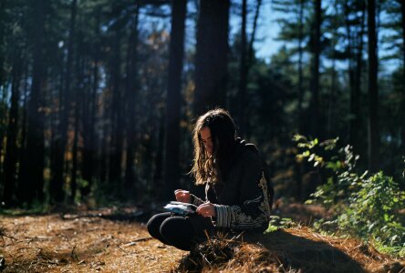 Trees long hair brunette