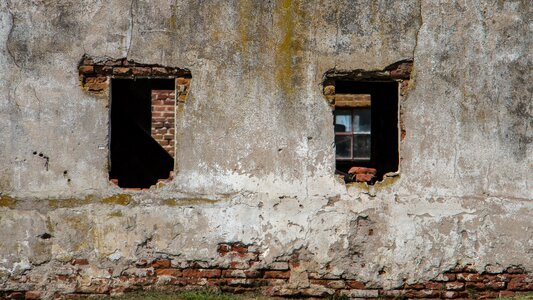 Facade old brick photo