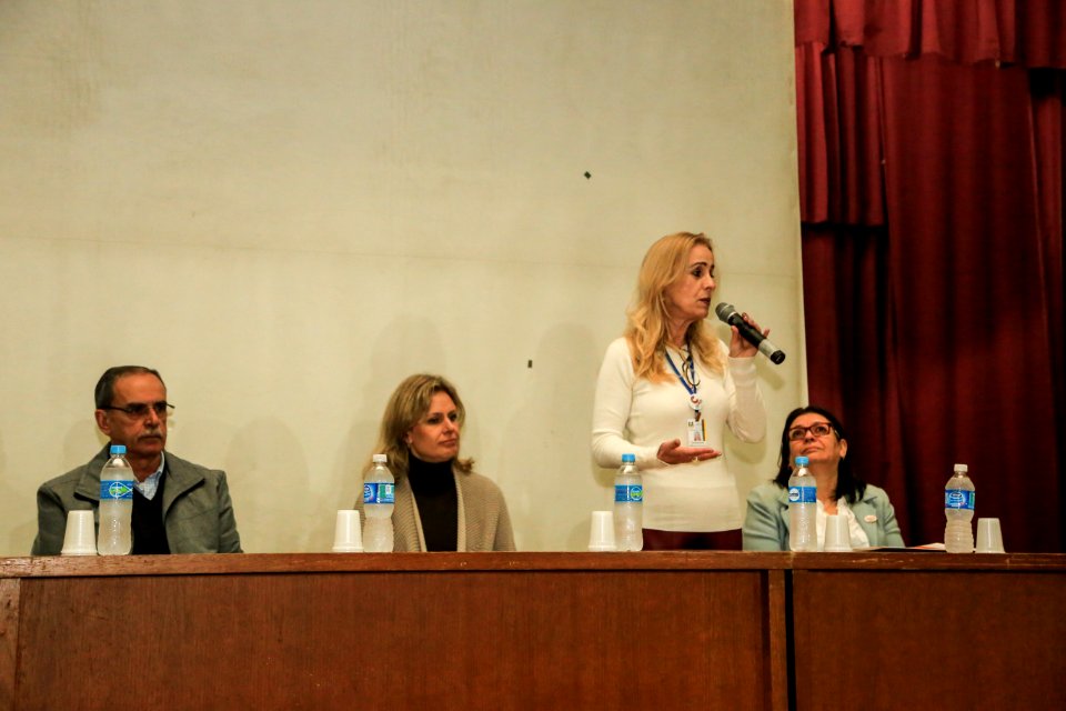 10.09.2018 - Prefeita Paula Mascarenhas  durante a cerimônia de Início da formação da Escola da Paz, no auditório do IFSUL - Foto: Gustavo Vara