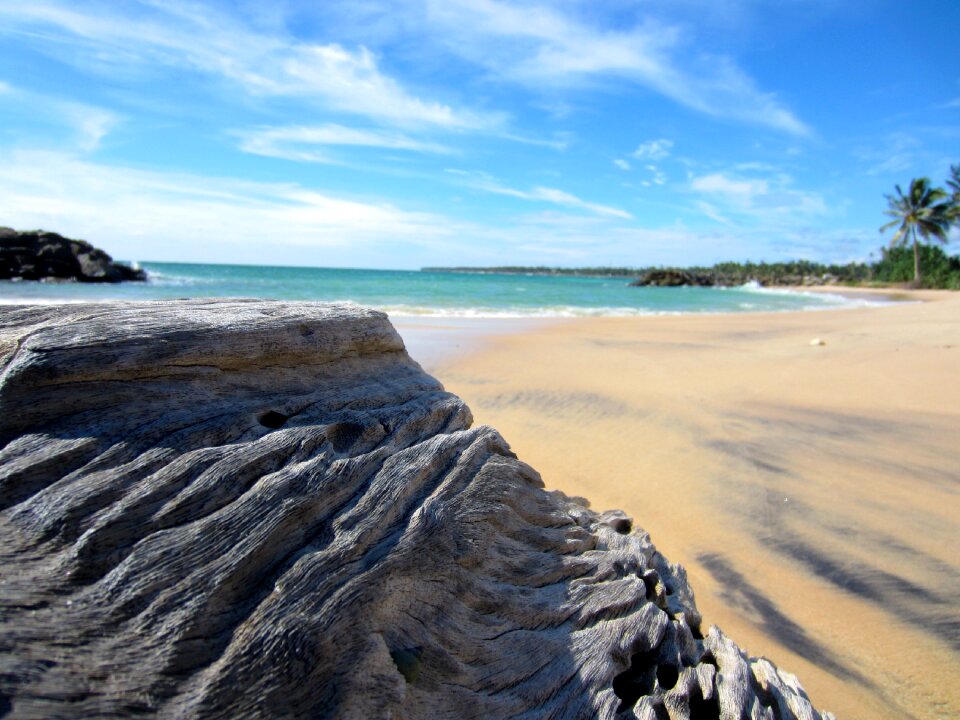 Sand ocean blue wood