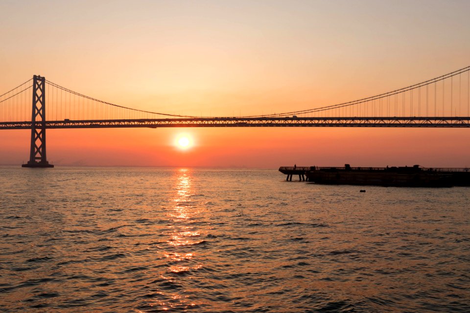 Red Sun Over The Bay Bridge
