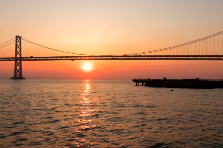 Red Sun Over The Bay Bridge