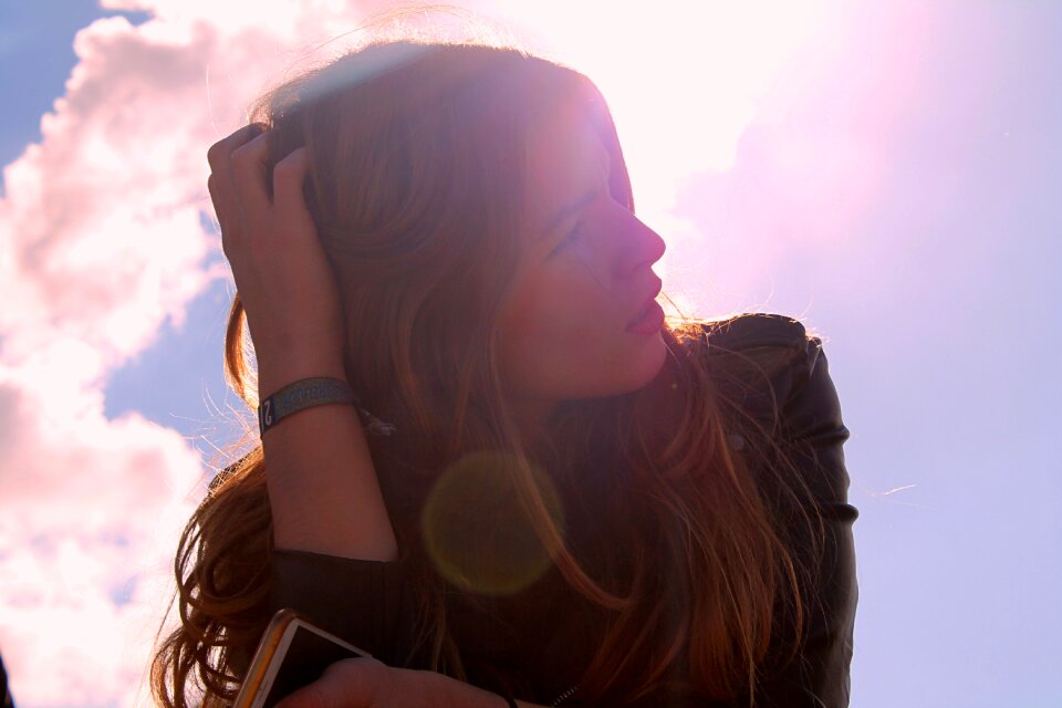 Glare sky silhouette