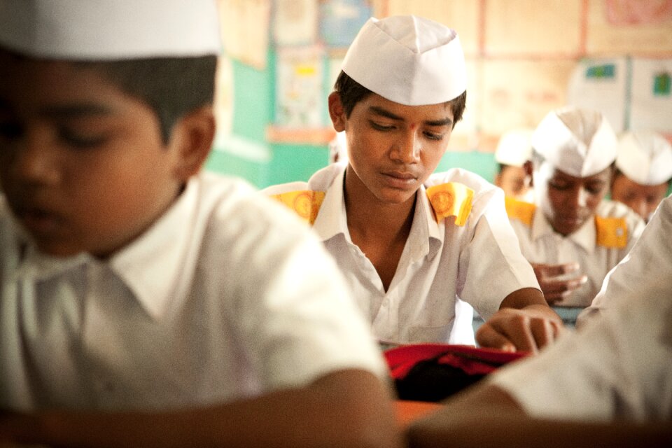 Learning children brown school