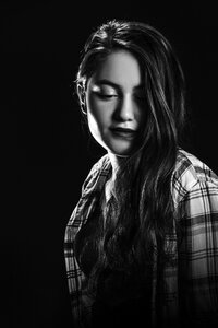 Model portrait black and white