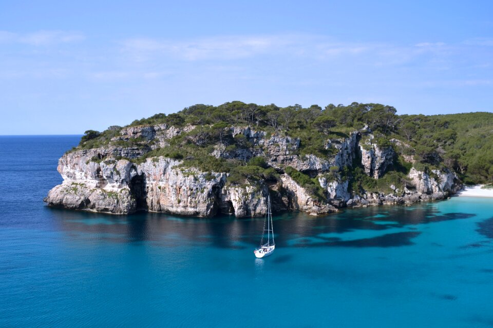 Sea sailing boat calm sea