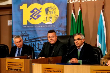 11.07.2018 Sessão solene da Câmara aos 100 anos Banco do Brasil em Pelotas - Fotos Gustavo Mansur