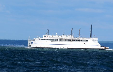 The Orient Point, Long Island, New York Ferry Crossing Long Island Sound to New London, Connecticut On A Windy Rough Day.