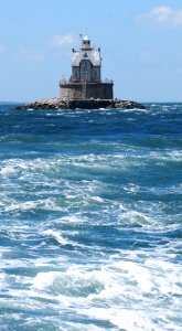 Rough Water Off Of Race Rock Lighthouse.